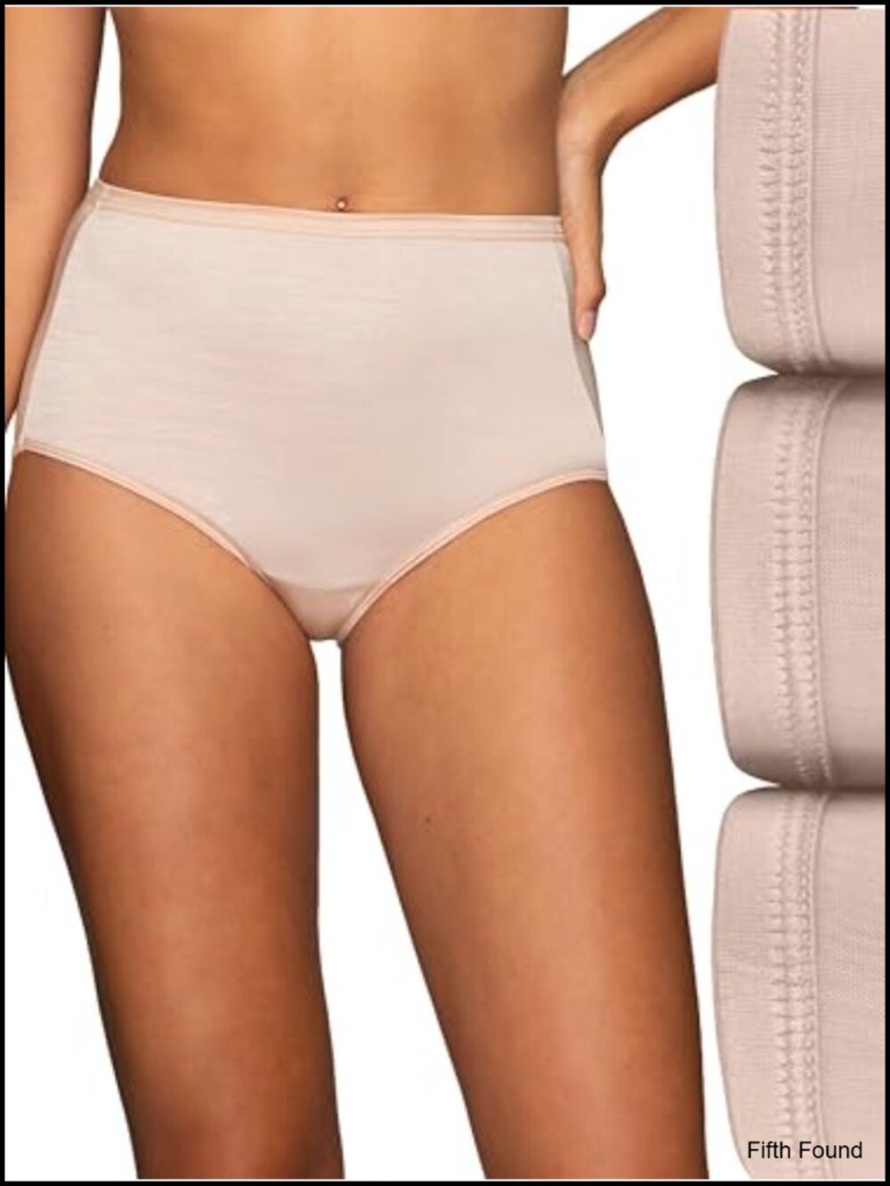 Silky Stretch Satin Trim Briefs 3 Pack Mid Rise Full Coverage